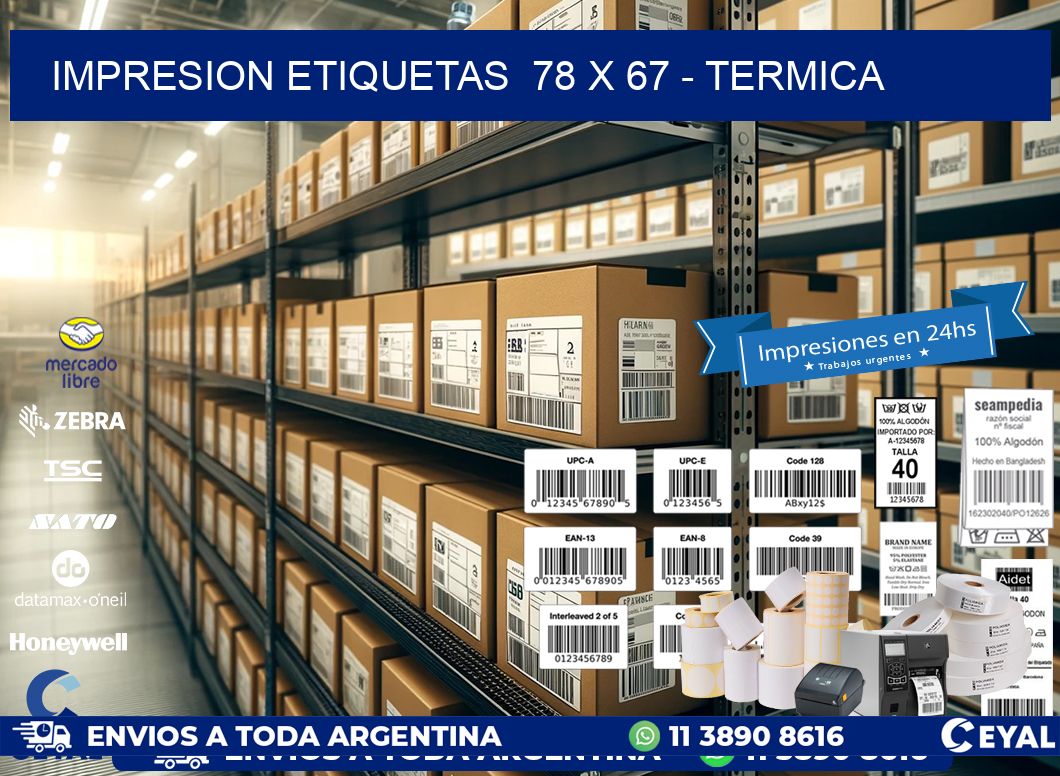 impresion etiquetas  78 x 67 - termica