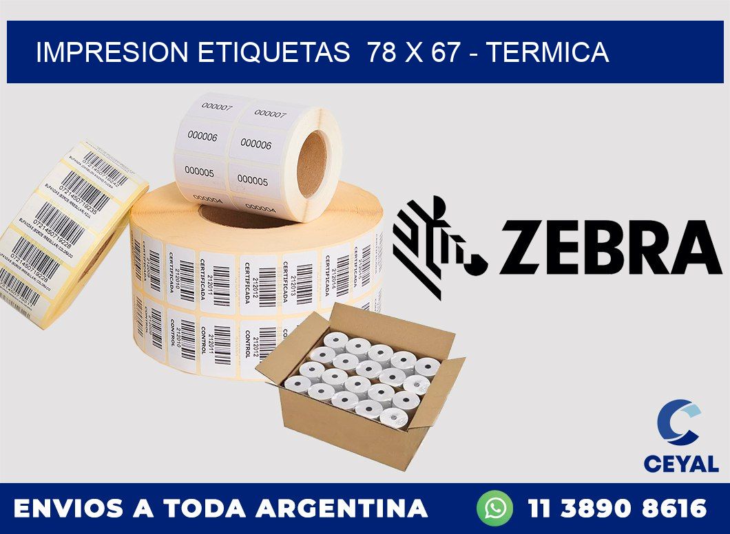 impresion etiquetas  78 x 67 - termica