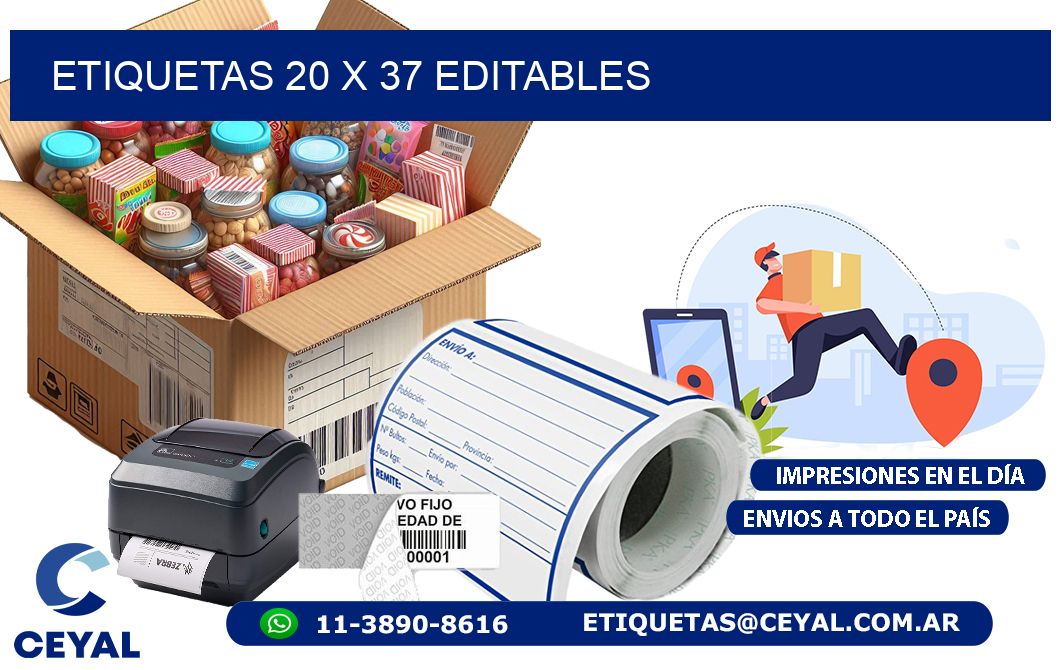 ETIQUETAS 20 x 37 EDITABLES