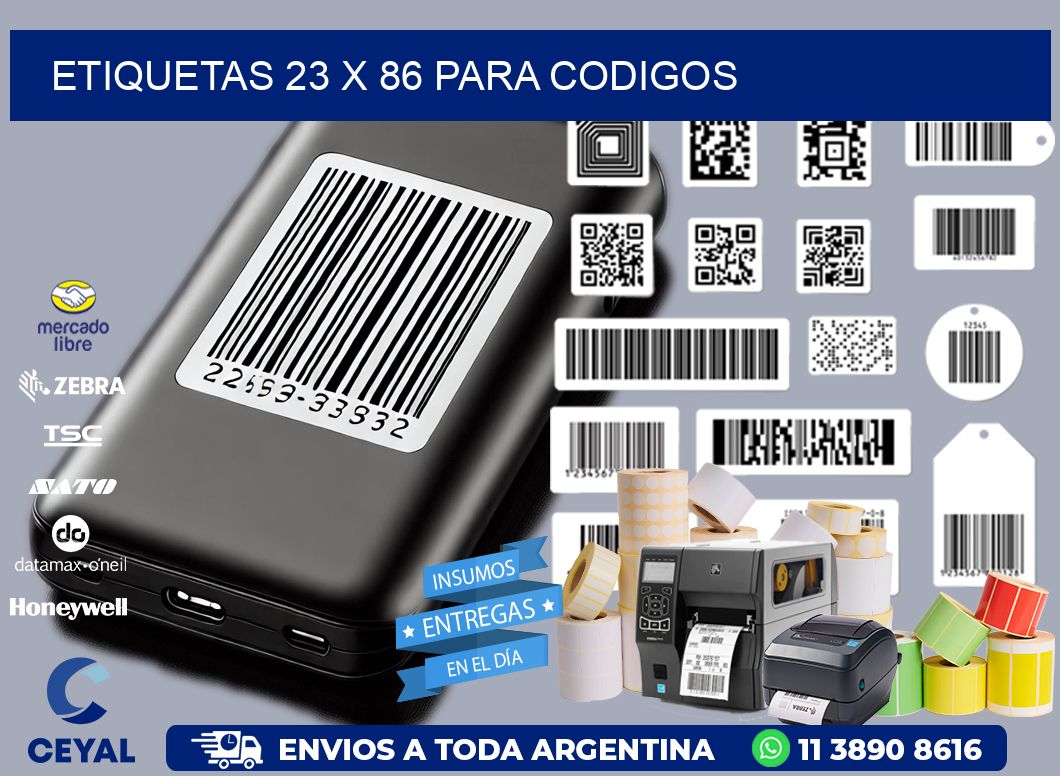 ETIQUETAS 23 x 86 PARA CODIGOS