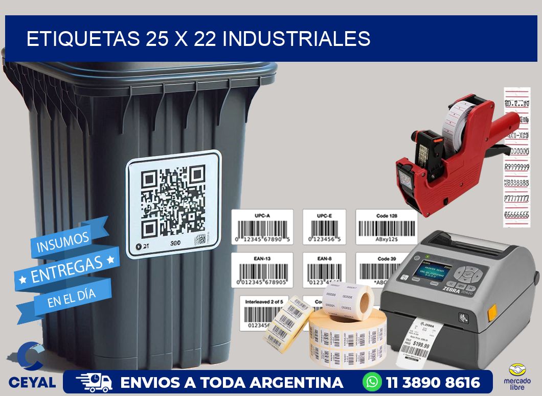ETIQUETAS 25 x 22 INDUSTRIALES