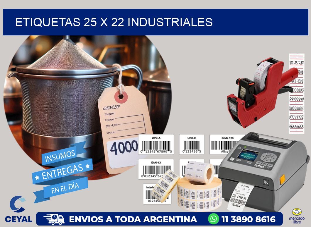 ETIQUETAS 25 x 22 INDUSTRIALES