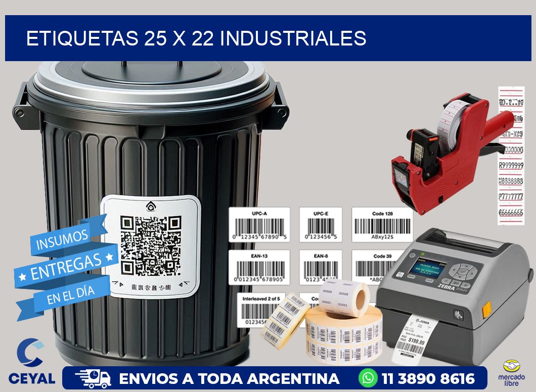 ETIQUETAS 25 x 22 INDUSTRIALES
