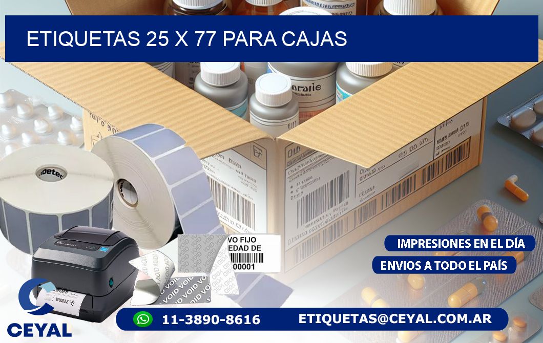 ETIQUETAS 25 x 77 PARA CAJAS