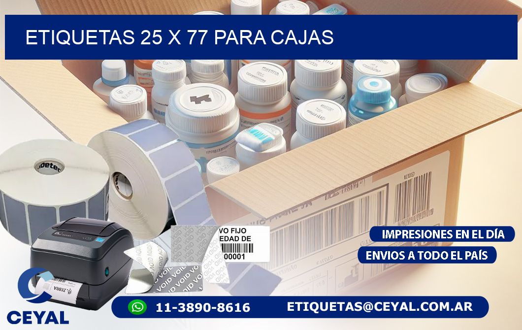 ETIQUETAS 25 x 77 PARA CAJAS