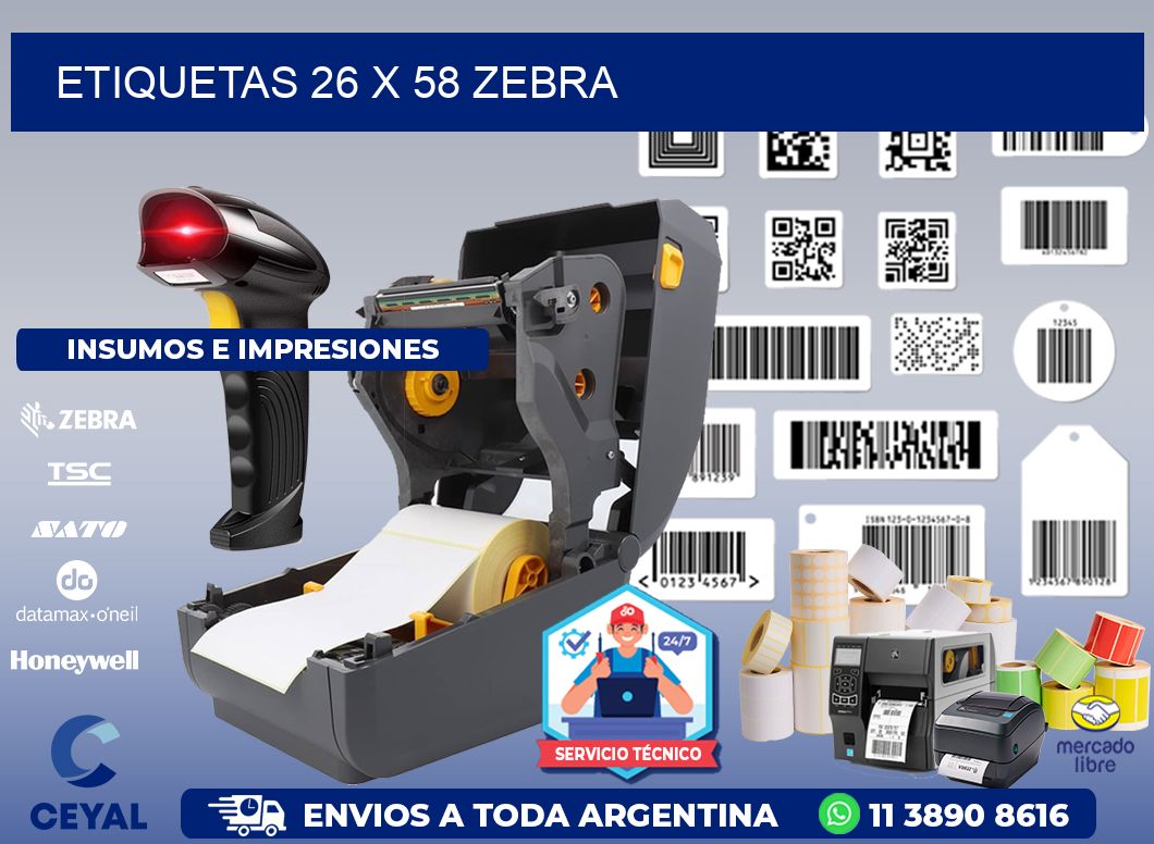 ETIQUETAS 26 x 58 ZEBRA