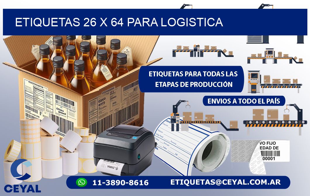 ETIQUETAS 26 x 64 PARA LOGISTICA