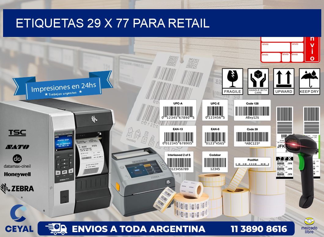 ETIQUETAS 29 x 77 PARA RETAIL
