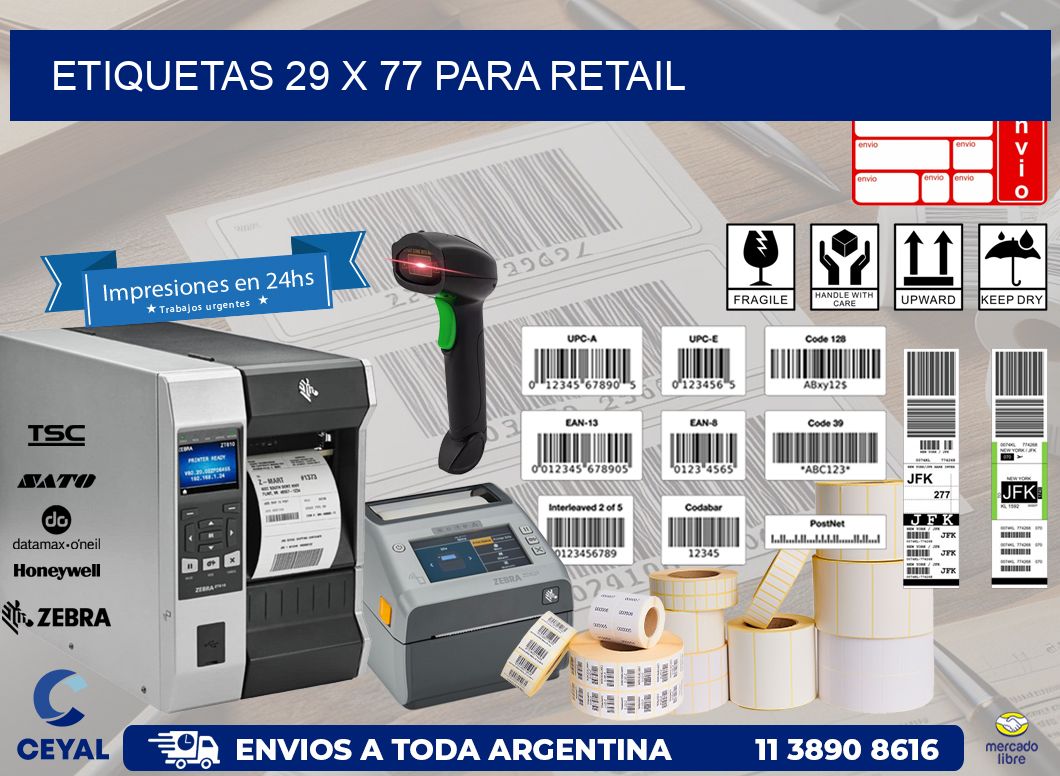 ETIQUETAS 29 x 77 PARA RETAIL