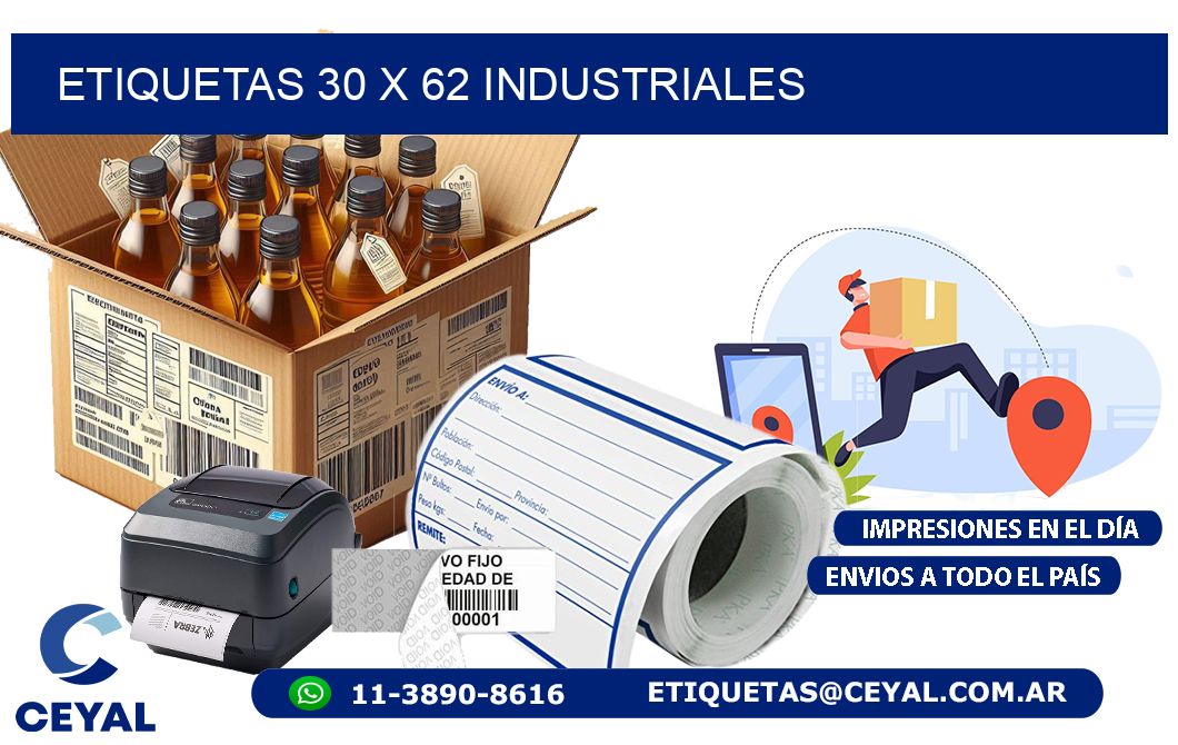 ETIQUETAS 30 x 62 INDUSTRIALES