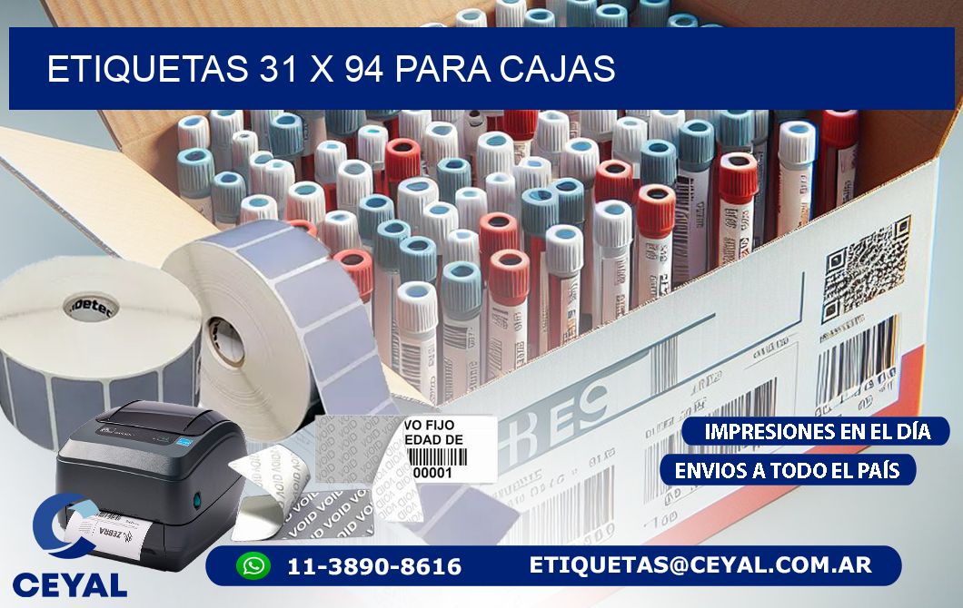 ETIQUETAS 31 x 94 PARA CAJAS