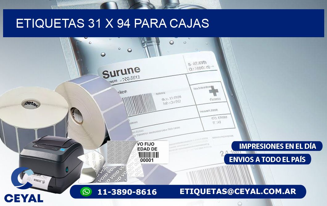 ETIQUETAS 31 x 94 PARA CAJAS