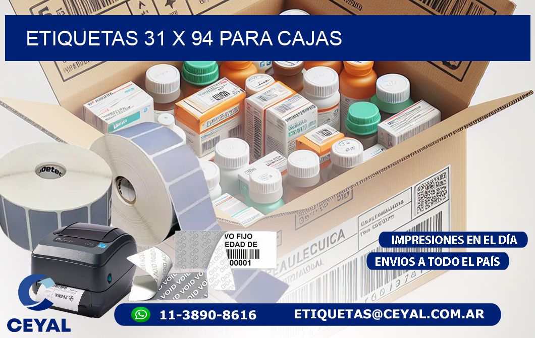 ETIQUETAS 31 x 94 PARA CAJAS