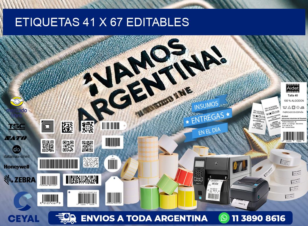 ETIQUETAS 41 x 67 EDITABLES