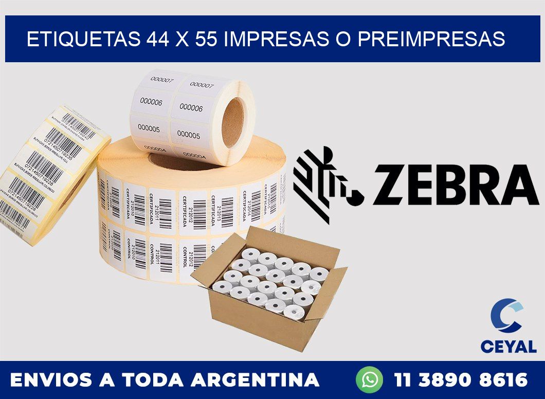 ETIQUETAS 44 x 55 IMPRESAS O PREIMPRESAS