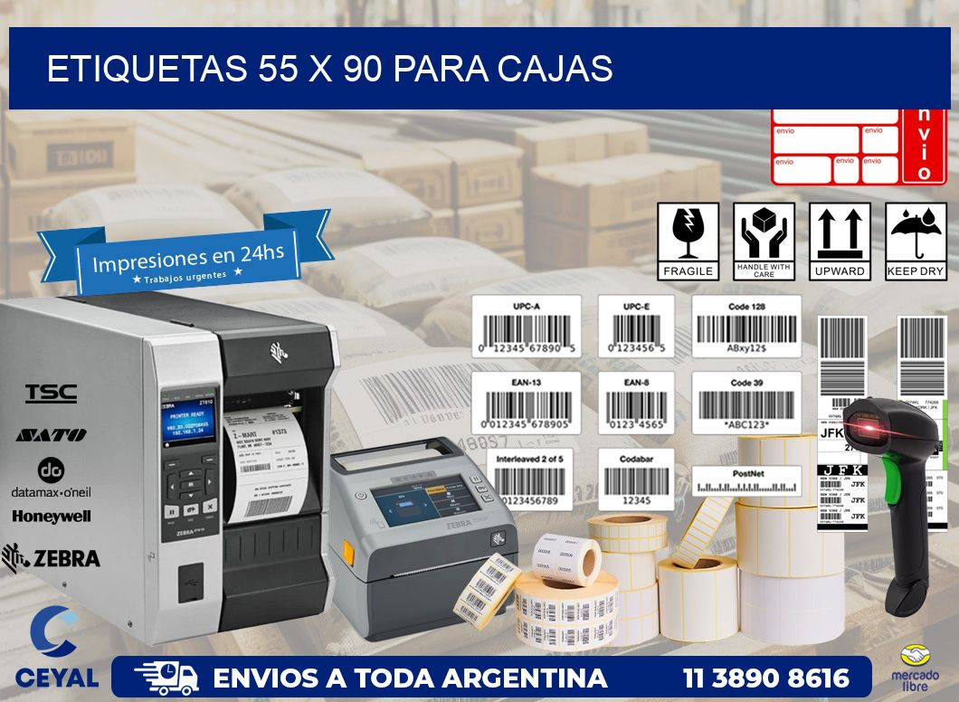 ETIQUETAS 55 x 90 PARA CAJAS