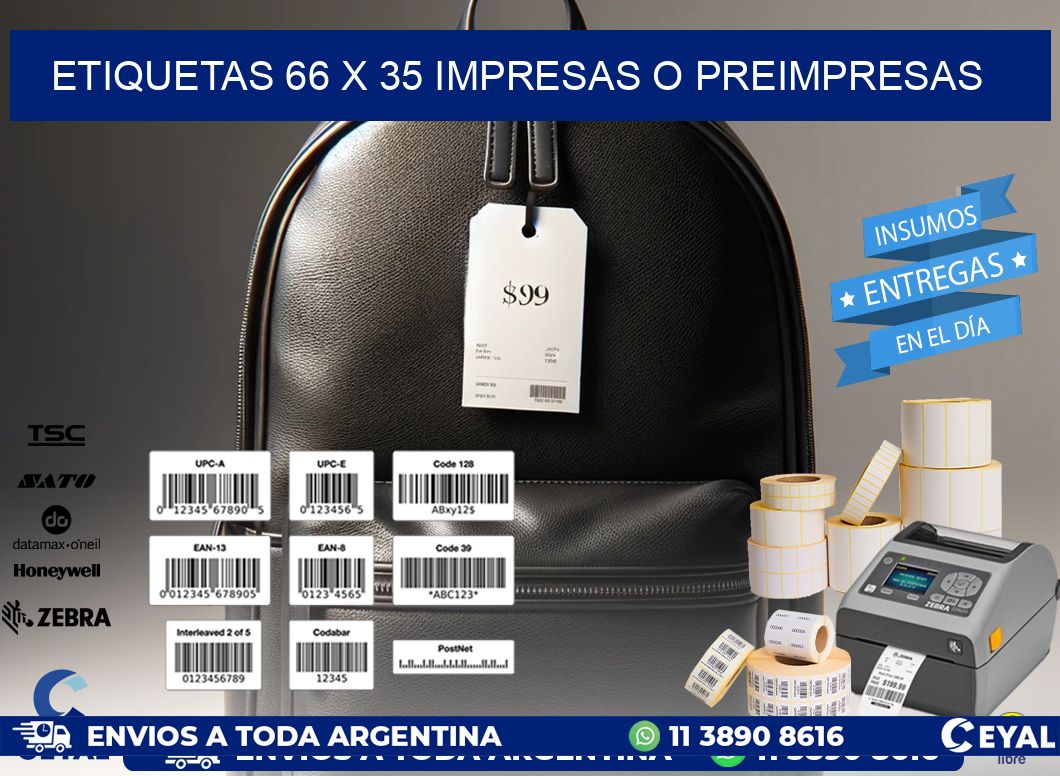 ETIQUETAS 66 x 35 IMPRESAS O PREIMPRESAS