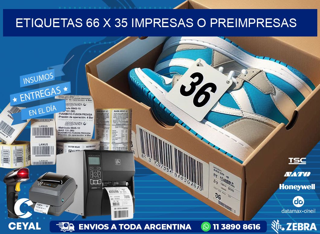 ETIQUETAS 66 x 35 IMPRESAS O PREIMPRESAS