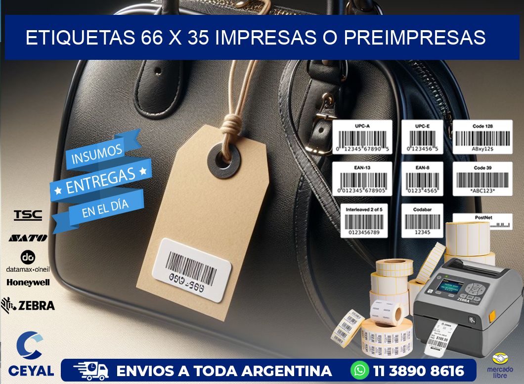 ETIQUETAS 66 x 35 IMPRESAS O PREIMPRESAS
