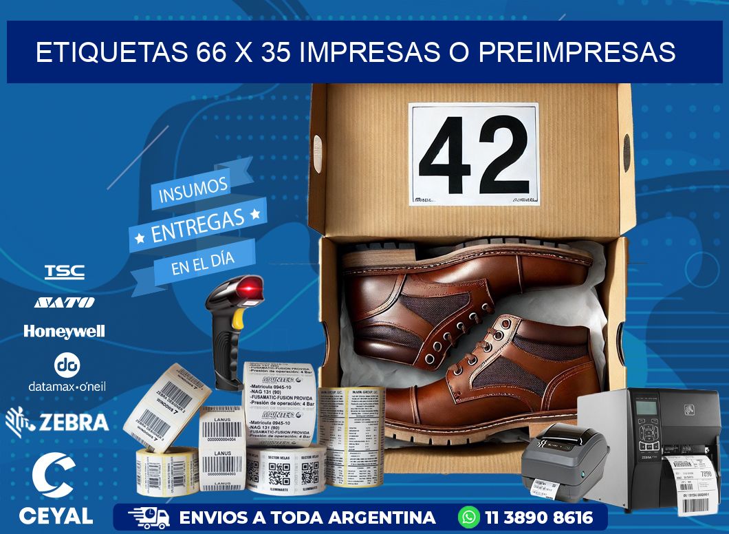 ETIQUETAS 66 x 35 IMPRESAS O PREIMPRESAS