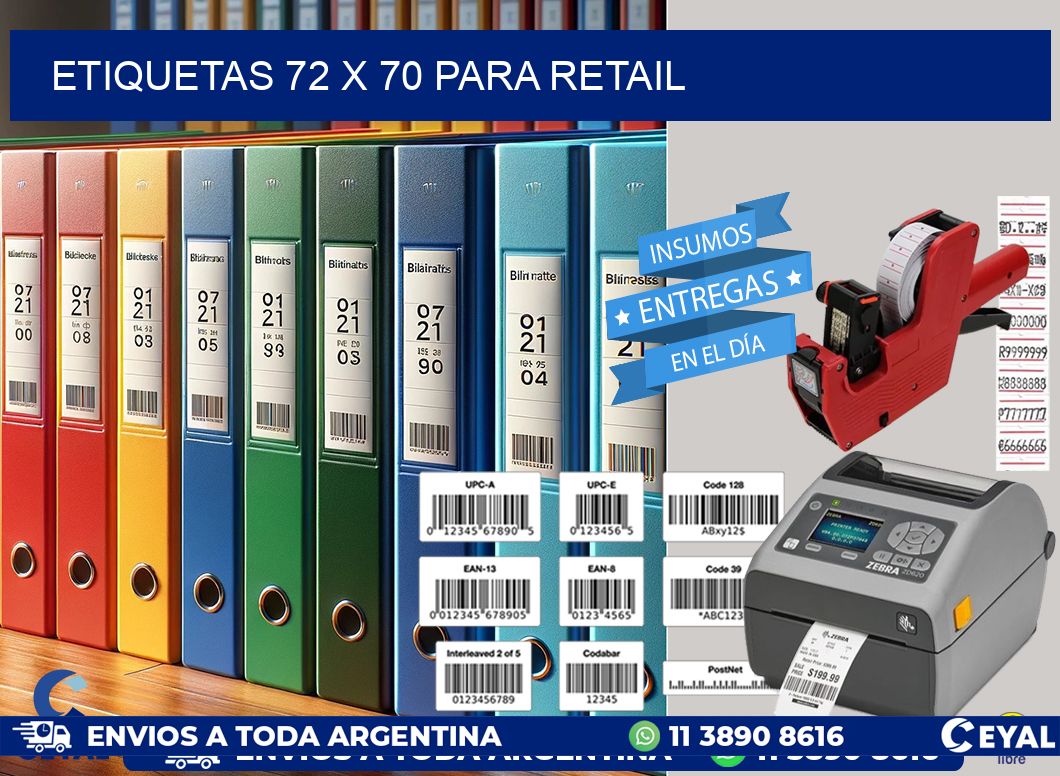 ETIQUETAS 72 x 70 PARA RETAIL