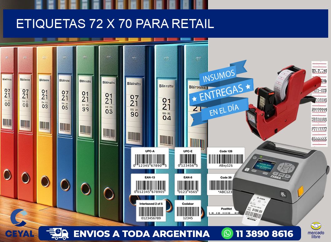 ETIQUETAS 72 x 70 PARA RETAIL