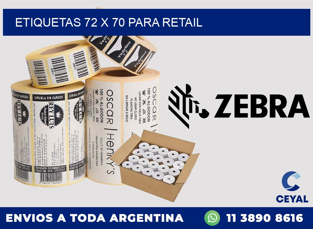 ETIQUETAS 72 x 70 PARA RETAIL