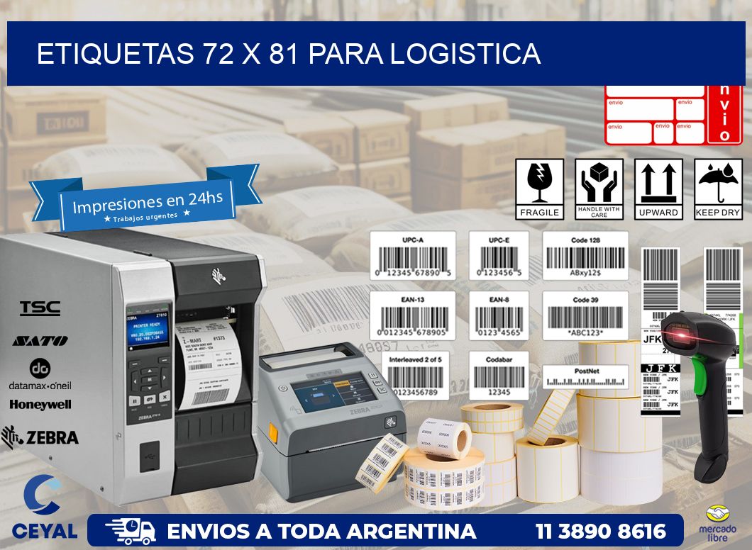 ETIQUETAS 72 x 81 PARA LOGISTICA