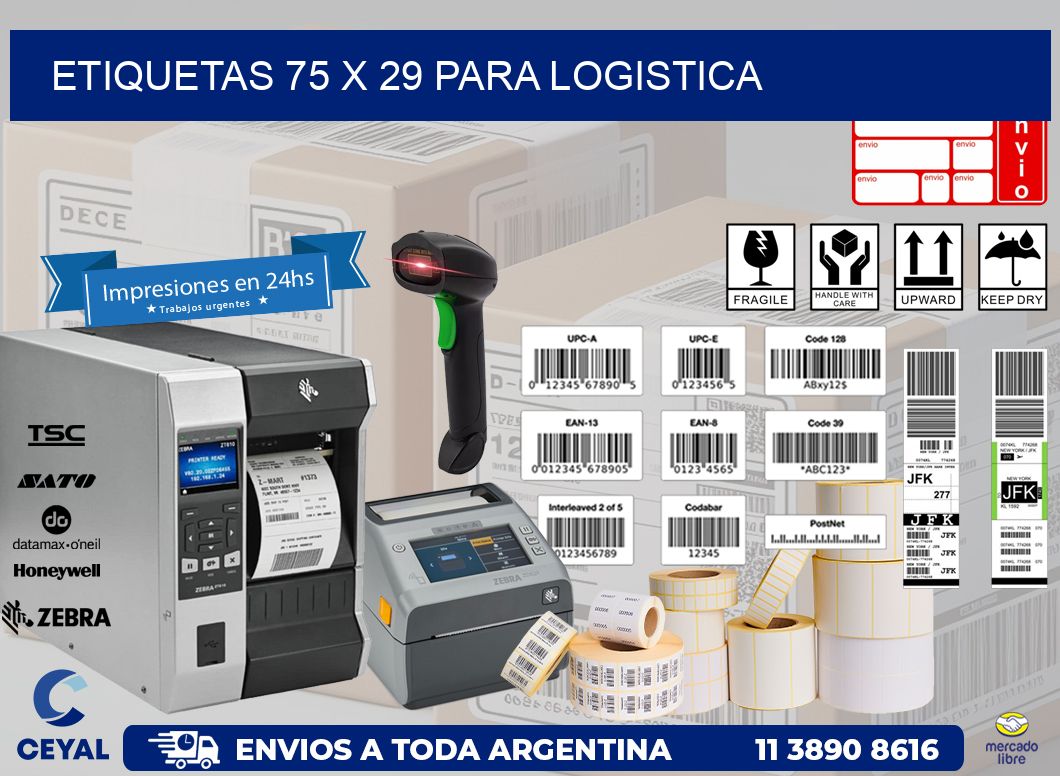 ETIQUETAS 75 x 29 PARA LOGISTICA