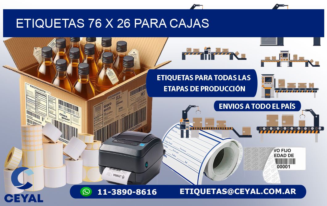 ETIQUETAS 76 x 26 PARA CAJAS