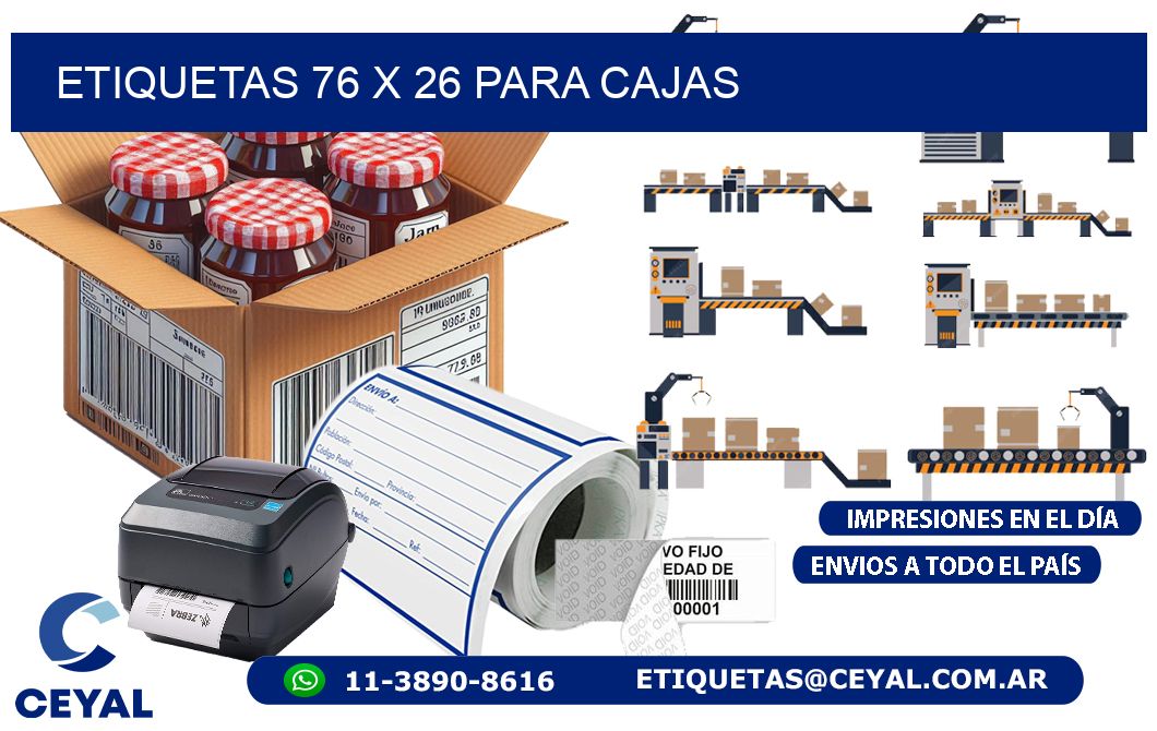 ETIQUETAS 76 x 26 PARA CAJAS