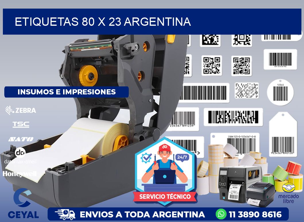 ETIQUETAS 80 x 23 ARGENTINA