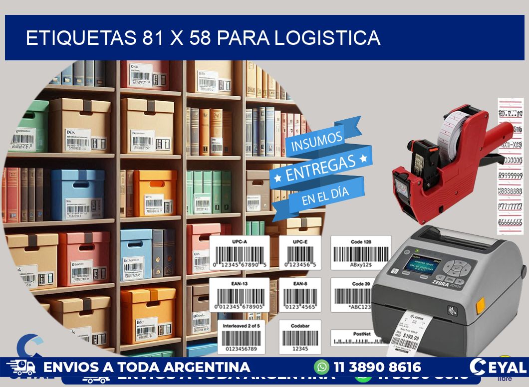 ETIQUETAS 81 x 58 PARA LOGISTICA
