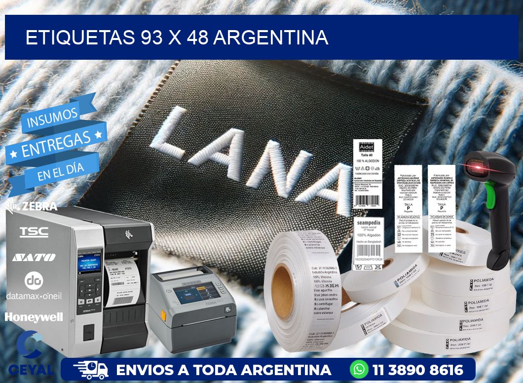 ETIQUETAS 93 x 48 ARGENTINA