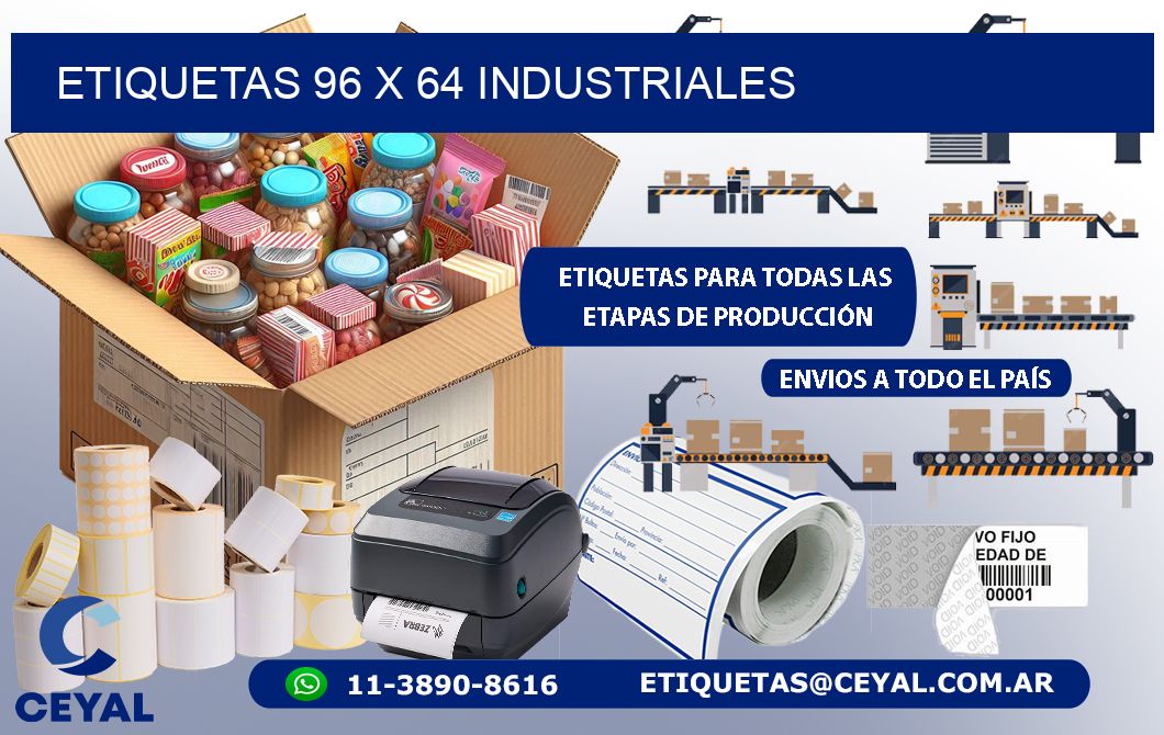 ETIQUETAS 96 x 64 INDUSTRIALES