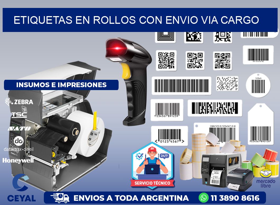 ETIQUETAS EN ROLLOS CON ENVIO VIA CARGO