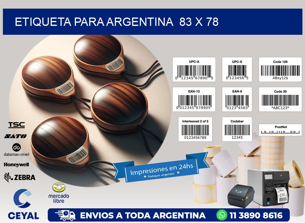 etiqueta para Argentina  83 x 78