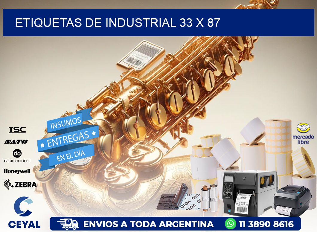 etiquetas de industrial 33 x 87