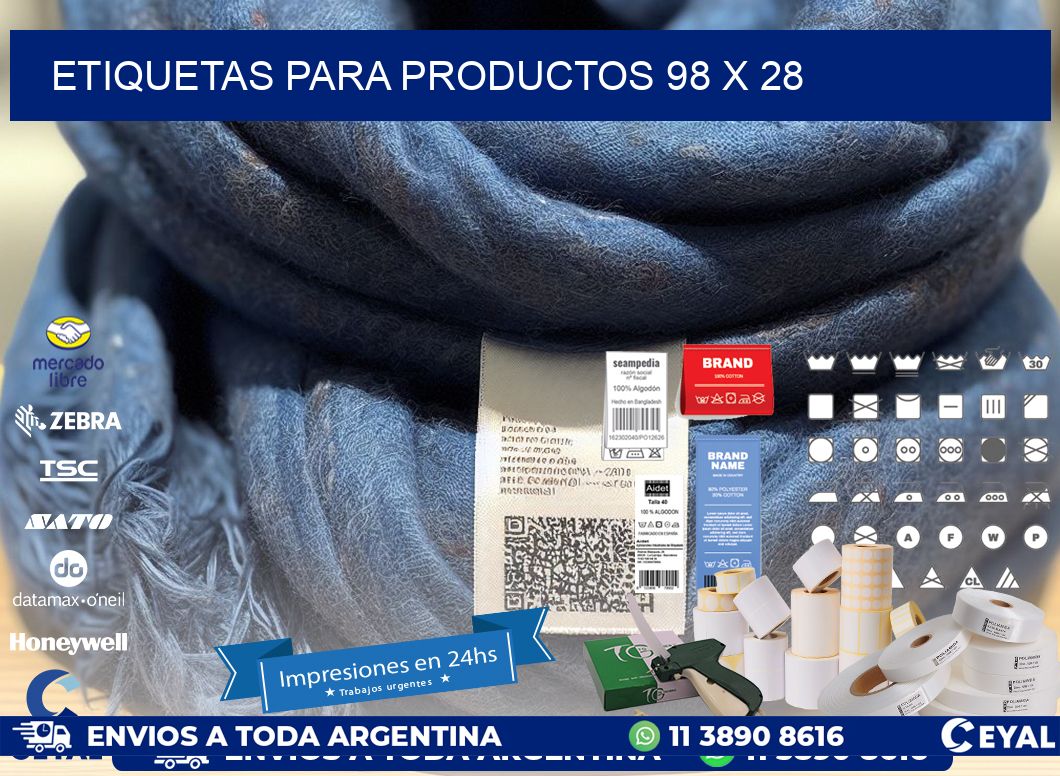 etiquetas para productos 98 x 28