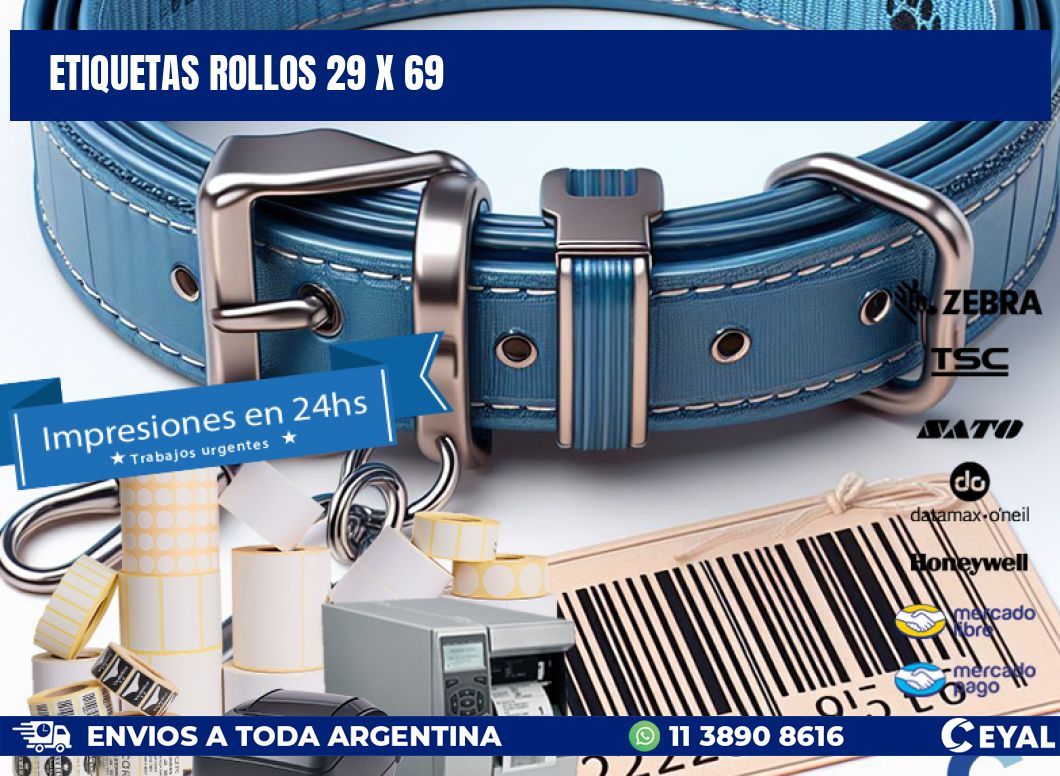 etiquetas rollos 29 x 69