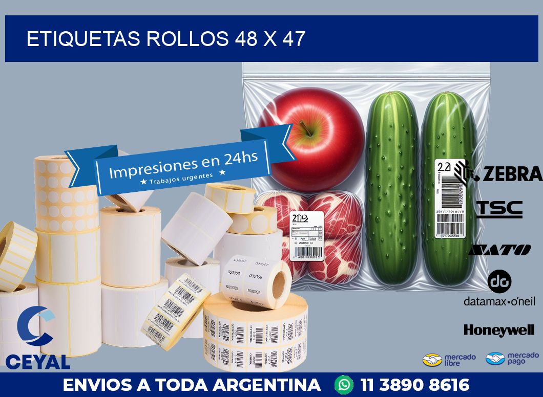 etiquetas rollos 48 x 47