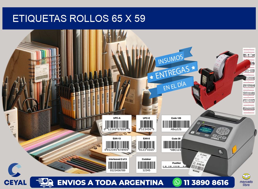 etiquetas rollos 65 x 59