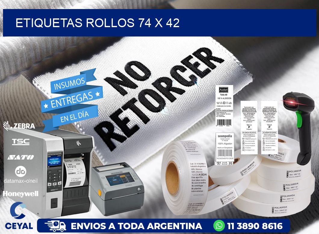 etiquetas rollos 74 x 42