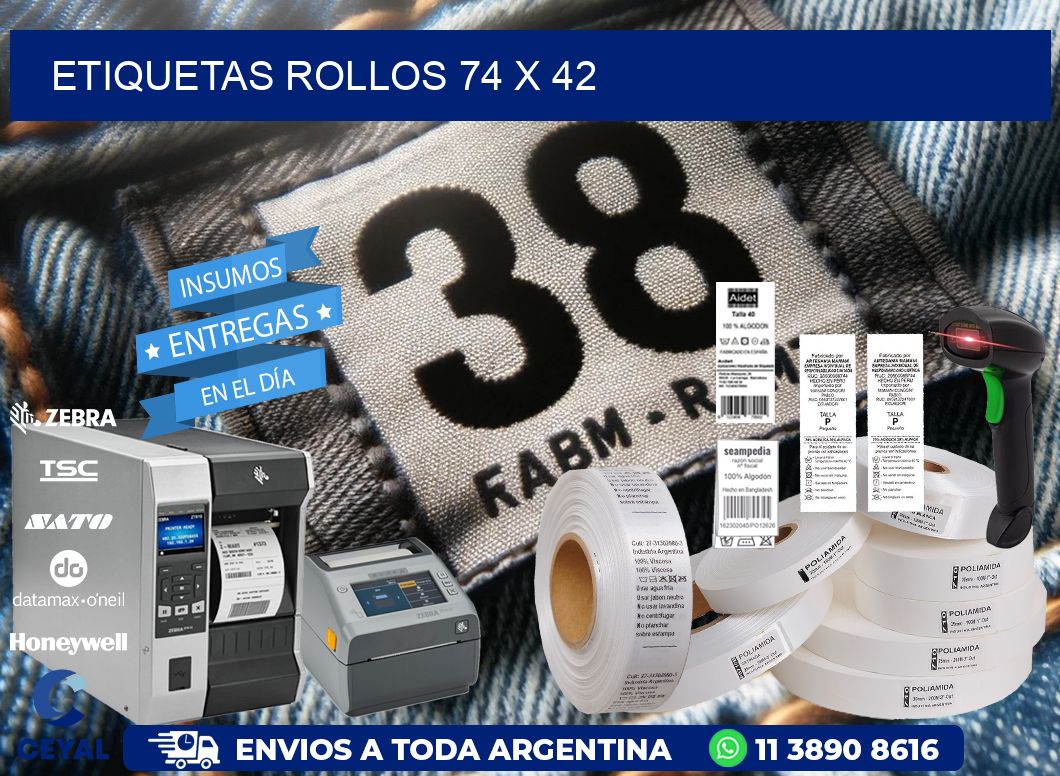 etiquetas rollos 74 x 42