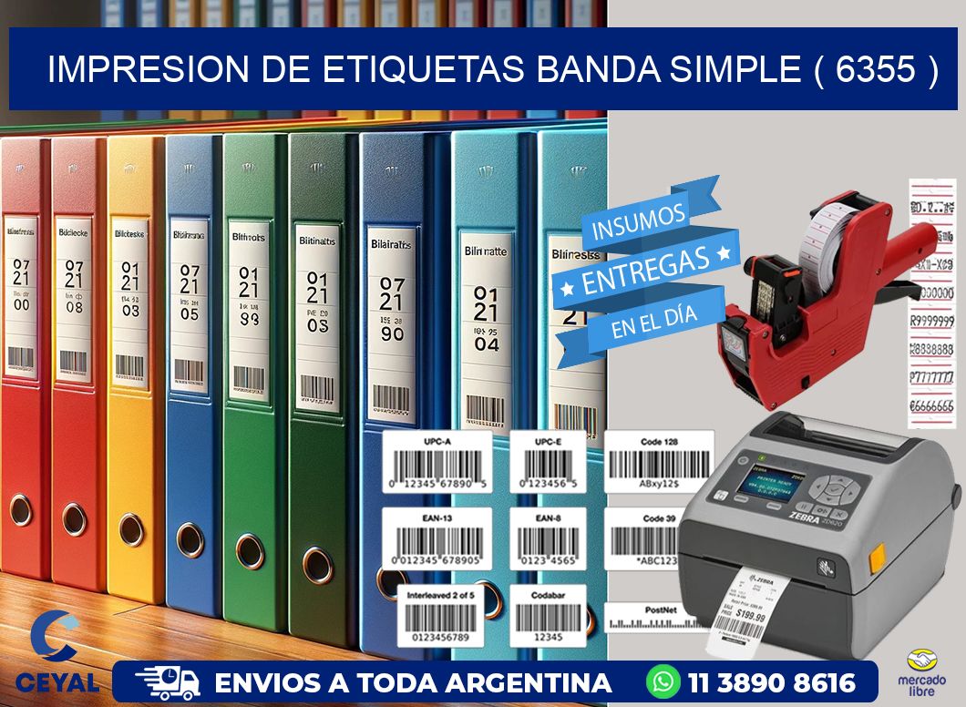 impresion de etiquetas banda simple ( 6355 )