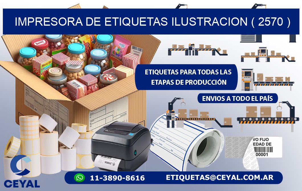 impresora de etiquetas ilustracion ( 2570 )