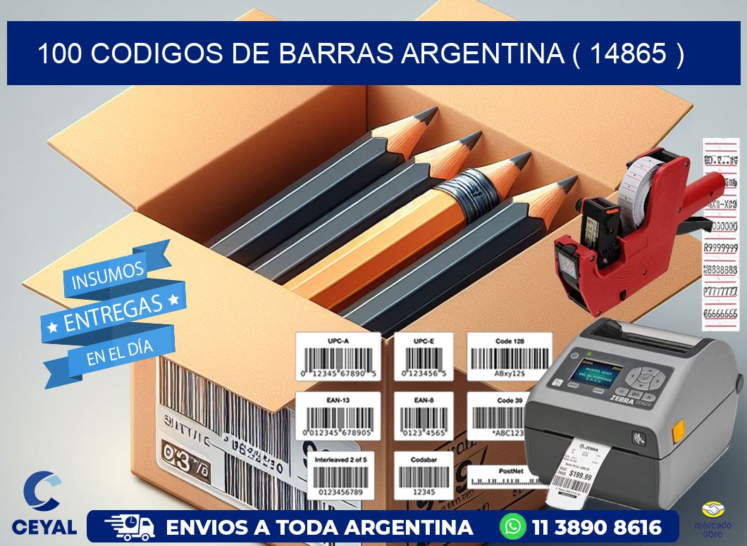 100 codigos de barras argentina ( 14865 )