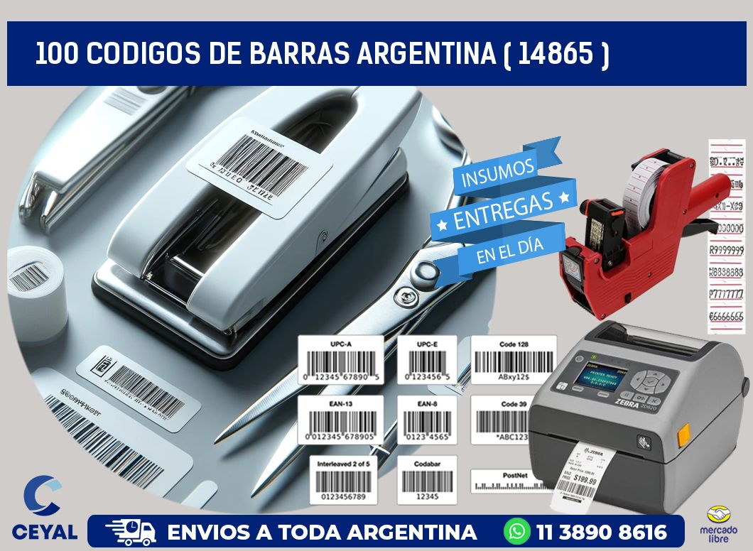 100 codigos de barras argentina ( 14865 )