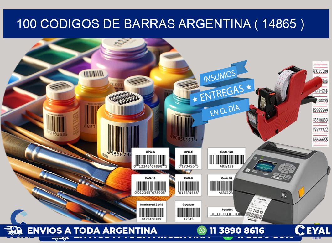 100 codigos de barras argentina ( 14865 )