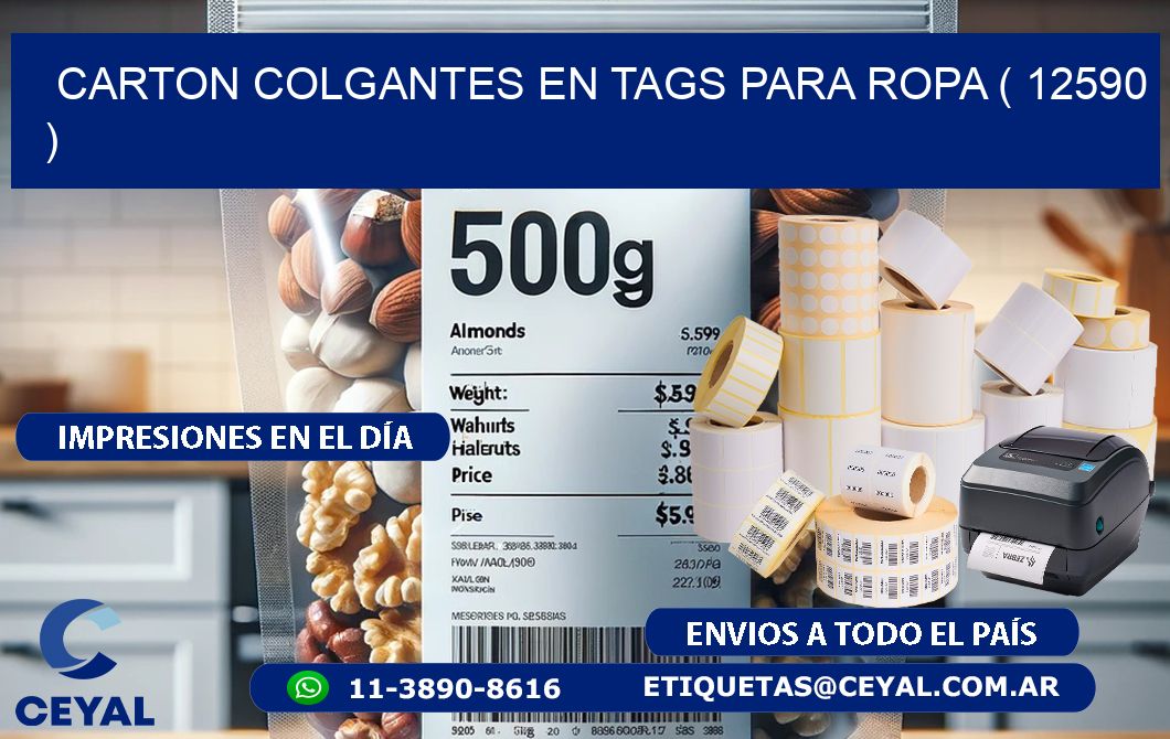 CARTON COLGANTES EN TAGS PARA ROPA ( 12590 )
